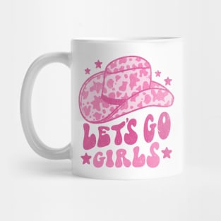 Lets Go Girls Retro Space Cowgirl Hat Pink Mug